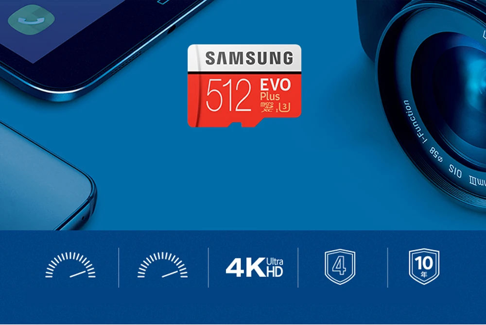 Карта памяти Samsung 256GB 128GB 64GB SDXC 32GB Micro SD Card SDHC EVO Plus Class 10 UHS-I TF карты для смартфонов/планшетных ПК