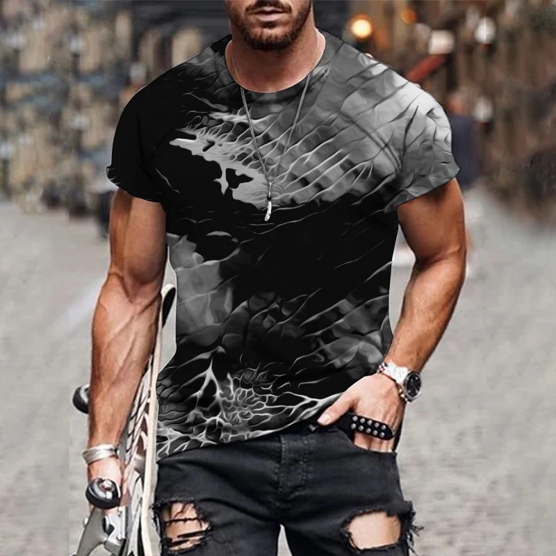 

2021 latest men's 3D printed T-shirt abstract texture design casual fashion summer top Tees Men Fashion casual Tshirt
