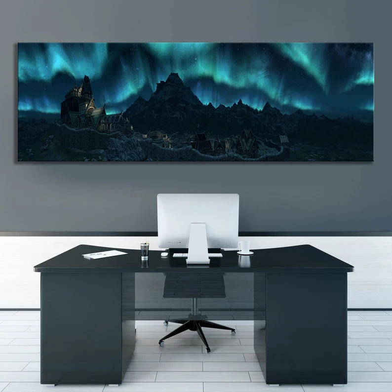 

1pcs HD Picture Skyrim Poster Landscape Wall Art TES Games Art Wall Paintings for Living Room Wall Decor