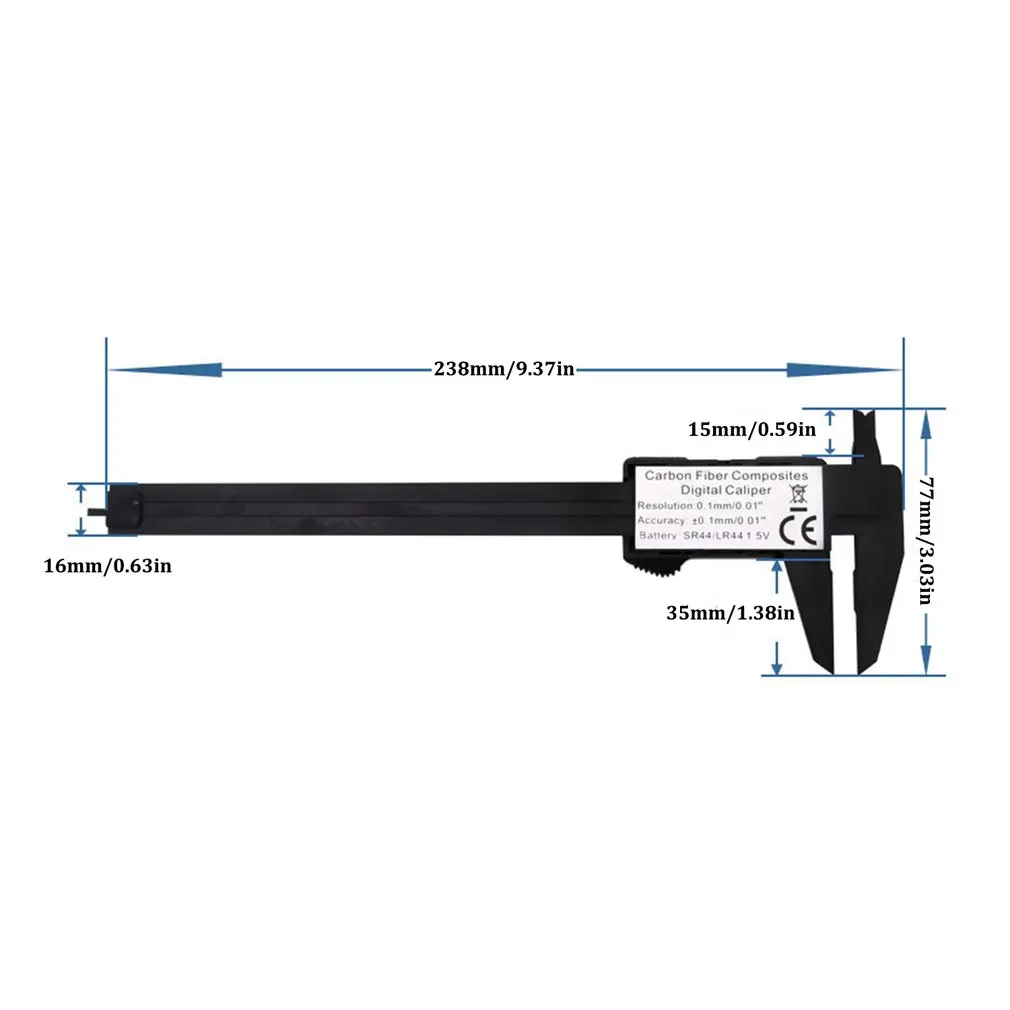 

Electronic Digital Display Vernier Caliper 0-150Mm 0-100Mm Plastic Caliper Measurement Tool Inner Diameter Outer Diameter