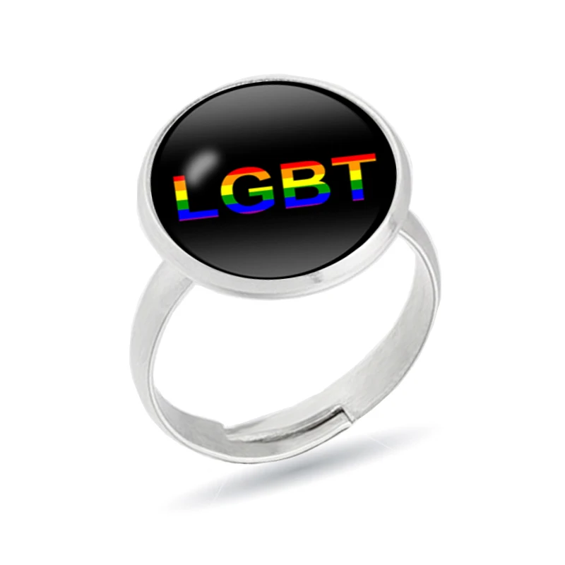 Кольца с изображением ЛГБТ радуги обручальные вечерние кольца из титана 316L