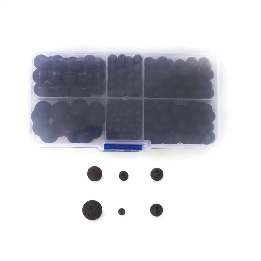 

DoreenBeads Black Color Lava Rock ( Natural ) Beads Mixed Size 4/13mm Handmade Beads DIY Making Jewelry ,1 Box (Approx 270 PCs)