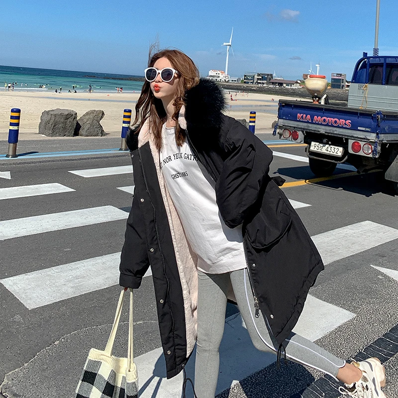 

Nice New Parkas Female Women Winter Hooded Coat Thickening Plus Velvet Cotton Winter Jacket Womens Warm Parkas For Women Winter