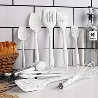 silicone kitchenware 10 piece set non stick cookware cooking tool set leak shovel spoon egg beater food clip kitchen supplies