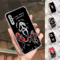 ghostface phone case for iphone 13 12 11 mini pro xr xs max 7 8 plus x matte transparent gray back cover