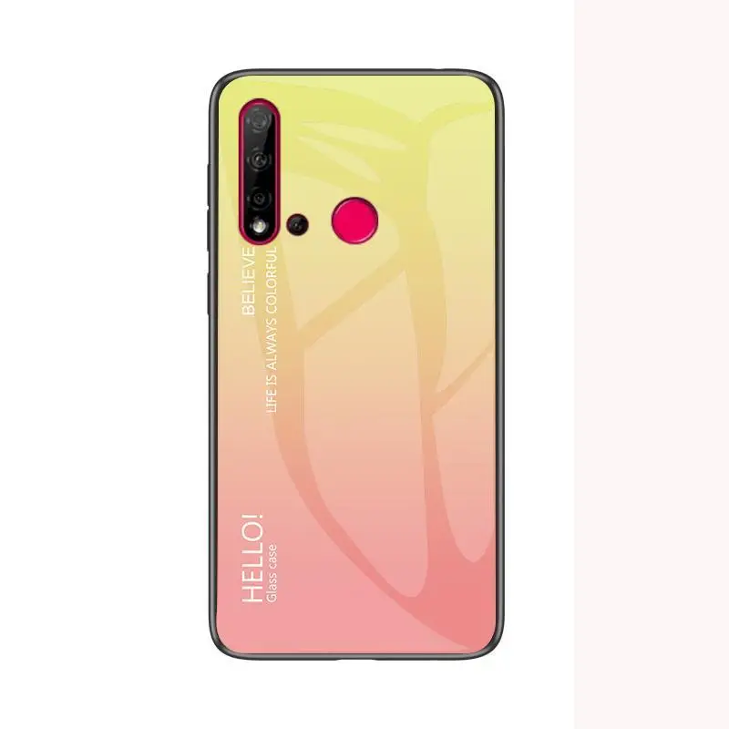 1 Градиентный чехол из закаленного стекла для huawei P Smart Z plus Nova 5 5i P20 Lite Mate20 P30 Pro Honor 8X 8C 10i 20i Slim Case Capa - Цвет: 1