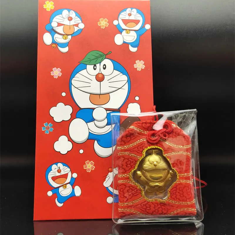 

Doraemon Jingle Cat Doraemon Sachet Student School Bag Full Gold Leaf Ornaments Luck Will Win The Defensive Red Envelope