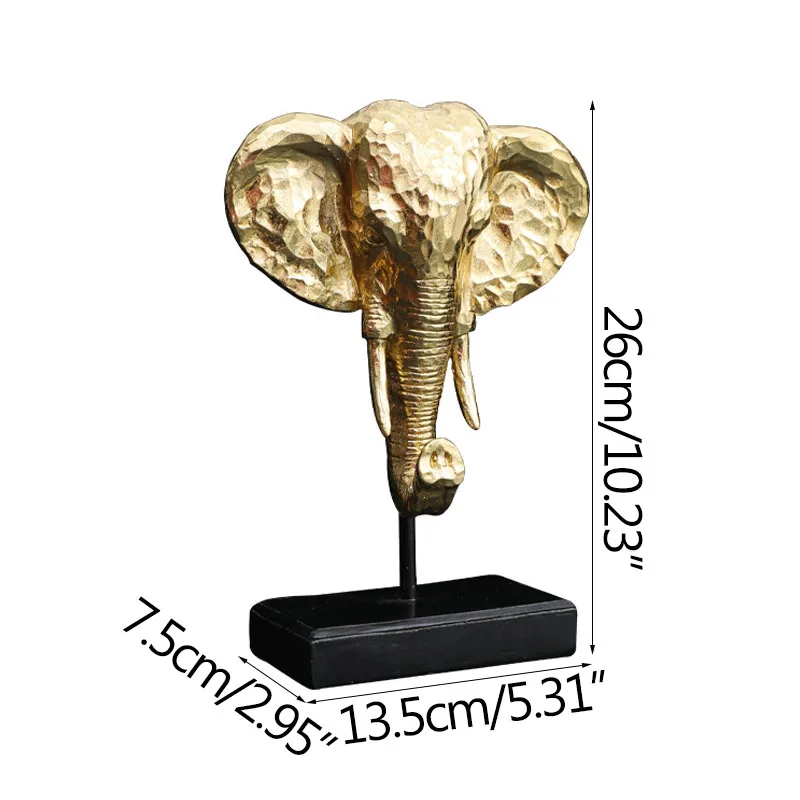 

Strongwell Resin Gold Color Elephant Sculpture Statue Home Living Room Decoration Lucky Figurines Creative Candlestick Crafts