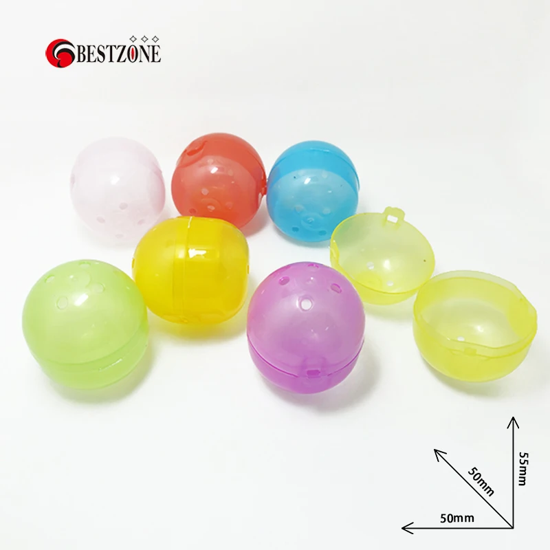 100Pcs/Pack 50MM*55MM Mixed Colors Plastic PP Siamese Capsules Toy Empty Surprise Ball Container For Vending Machine - купить по