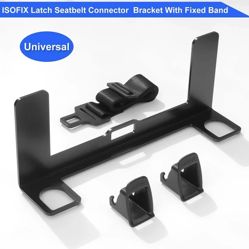 

Universal for ISOFIX Latch Seat Belt Interfaces Guide Grooves Connector Thicken Steel Seat Bracket for Car Child Safety