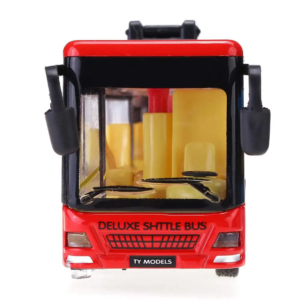 

1:32 Pull Back Lighting Alloy Double Layer Bus Model Music Collect Die Cast Shuttle Bus Trolleybus Model Toy for Kids