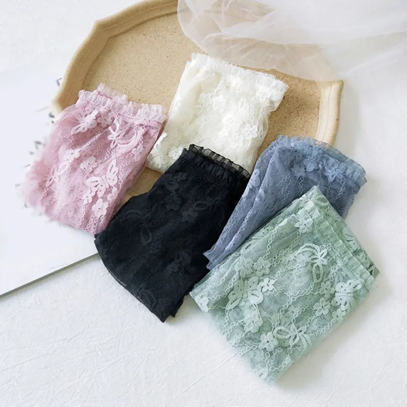 Летние велосипедные перчатки с длинными рукавами кружевные для защиты от солнца