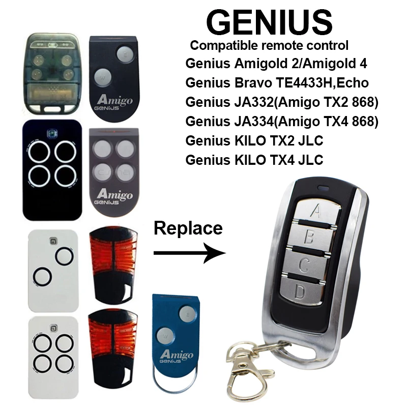 3 шт. 868 МГц/433,92 МГц GENIUS Bravo TX4 BRAVO TX4 Замена RC пульт дистанционного управления беспроводной релейный товара захватами команды