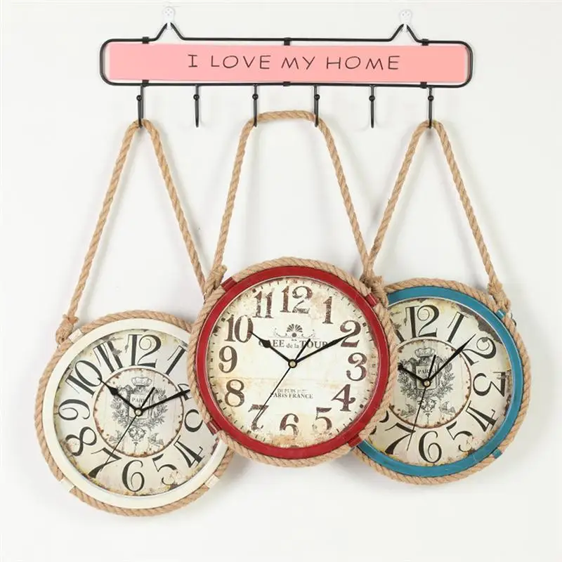 Железная художественная стена 1 шт. ретро часы Висячие орнамент бесшумные