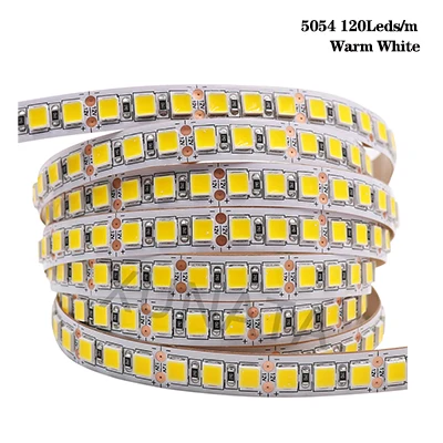 5054 120Leds WW 5 м/лот DC12V SMD5050 5054 2835 Светодиодные ленты веревка лента 300 светодиодный 1200 светодиодный Водонепроницаемый гибкий светодиодный лента светильник домашний Декор Светильник - Испускаемый цвет: 5054 120Leds WW