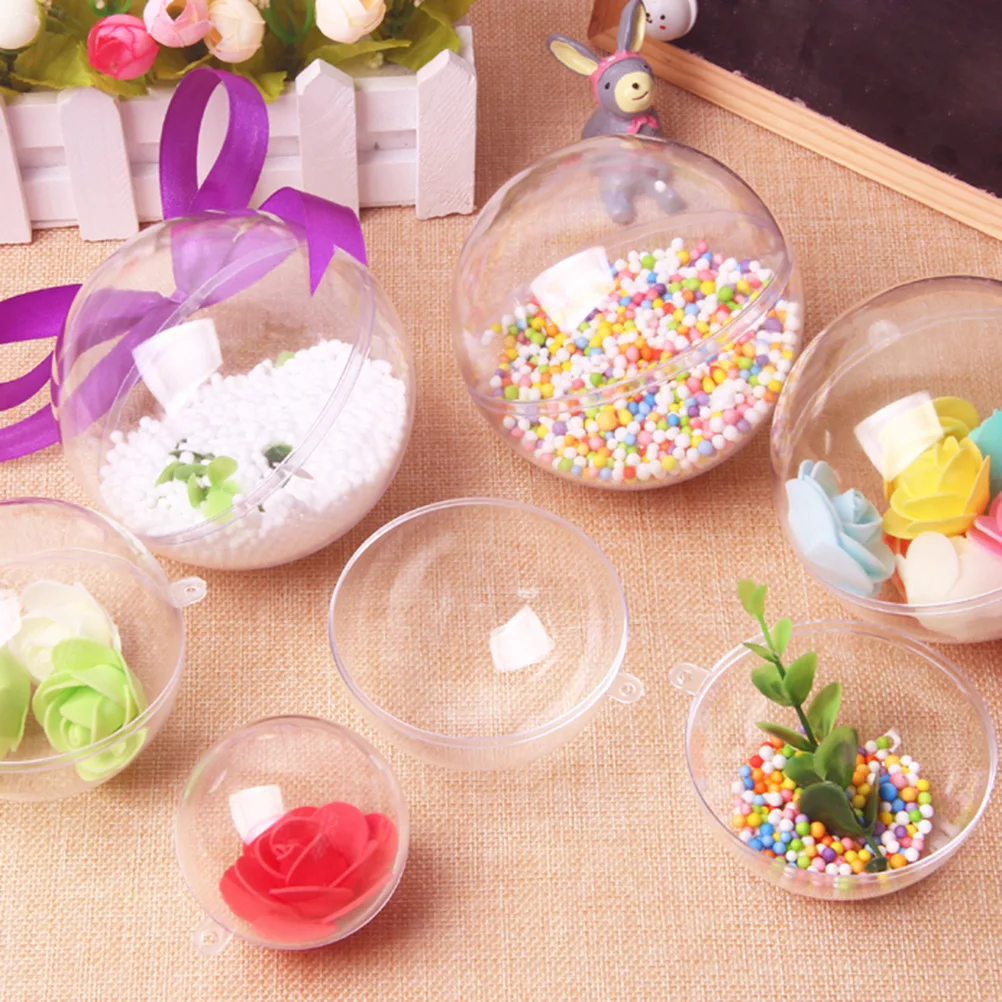 

20 шт. Рождественские шары прозрачные пластиковые шары пустотелые круглые шары рождественские подвесные шары (8 см)