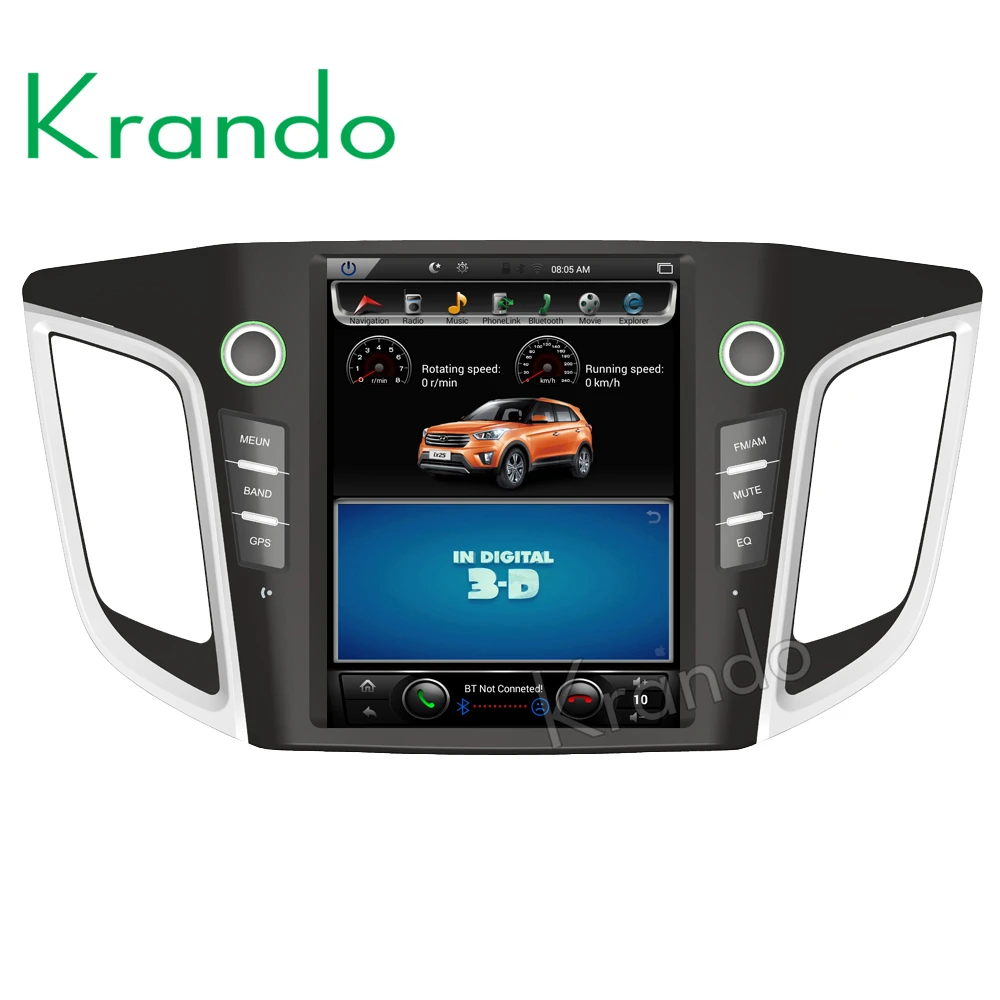 Krando Android 9 0 4G RAM 10 4 &quotTesla Style вертикальный сенсорный экран Автомагнитола для Hyundai IX25