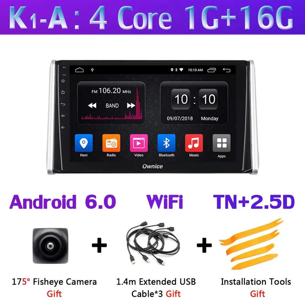 K1-A 360 ° камера Android 9,0 8 ядерный 4G+ 64G SPDIF DSP CarPlay Автомобильный мультимедийный плеер gps навигация радиоприемник для Toyota RAV4 - Цвет: K1-A