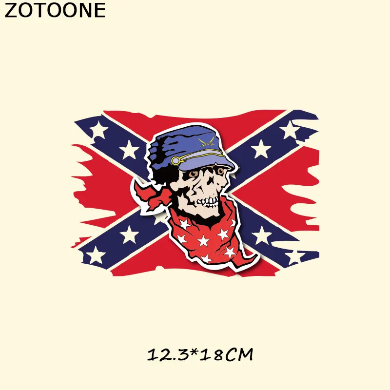 Модные термоклейкие нашивки ZOTOONE с изображением черепа для одежды наклейки флага