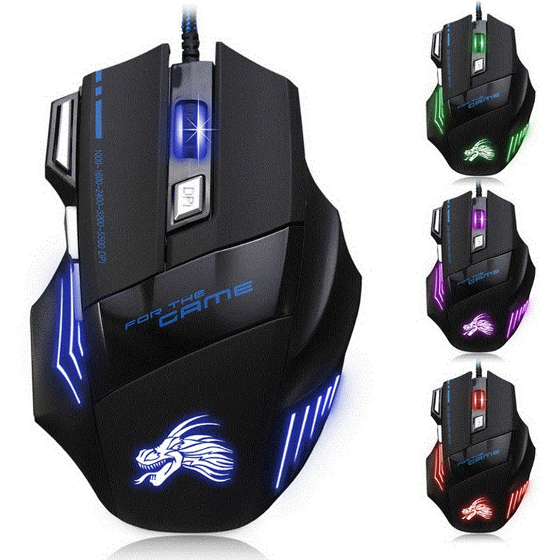 

Ergonomic Wired Gaming Mouse 7 Button 5500 DPI LED USB Computer Mouse Gamer Mice X7 Silent Mause With Backlight For PC Laptop