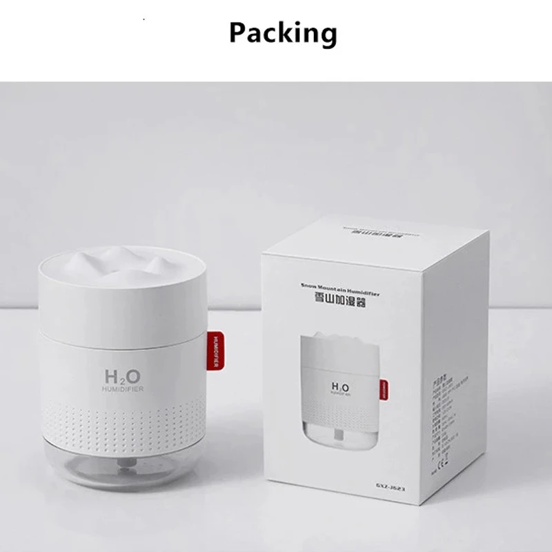 

ELOOLE USB Air Humidifier Mountain Essential Oil Diffuser Air Freshener Purifier Mini Humidification With Night Light For Home