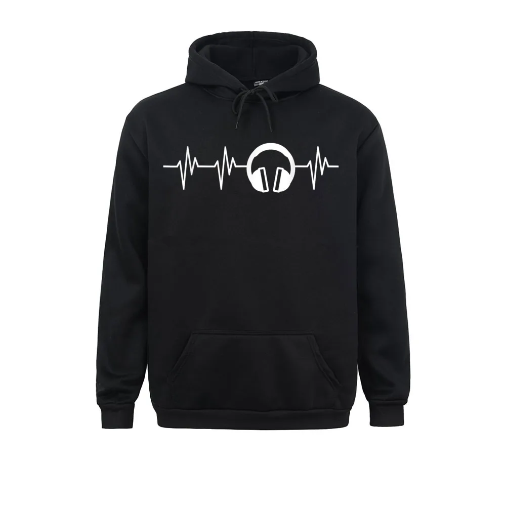 

Cheap Women Men Sweatshirts Headphones Heartbeat Funny Disk Jockey DJ Gift Hoodies Long Sleeve Hoods Simple Style