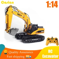 114 scale rc excavator full alloy huina 580 hydraulic excavator off road construction 2 4ghz remote control truck toys for boys