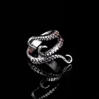 Стимпанк щупальца черного осьминога для серебро Цвет кольцо в готическом стиле, Для мужчин ретро кольцо Высокое качество подходящее кольцо подарок