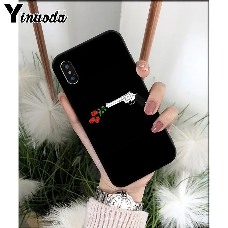 

Yinuoda Rose Skeleton Skull Finger Love TPU Soft Silicone Phone Case Cover for Apple iPhone 8 7 6 6S Plus X XS MAX 5 5S SE XR