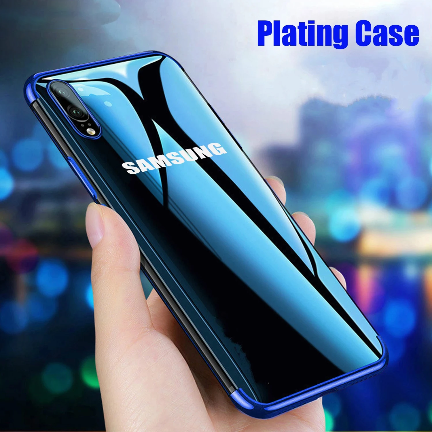 

Luxury Transparent Case for Samsung Galaxy A10 A20 A20e A30 A50 A40 A70 M20 A6 A8 Plus A7 2018 Bumper TPU Silicone Plating Cover