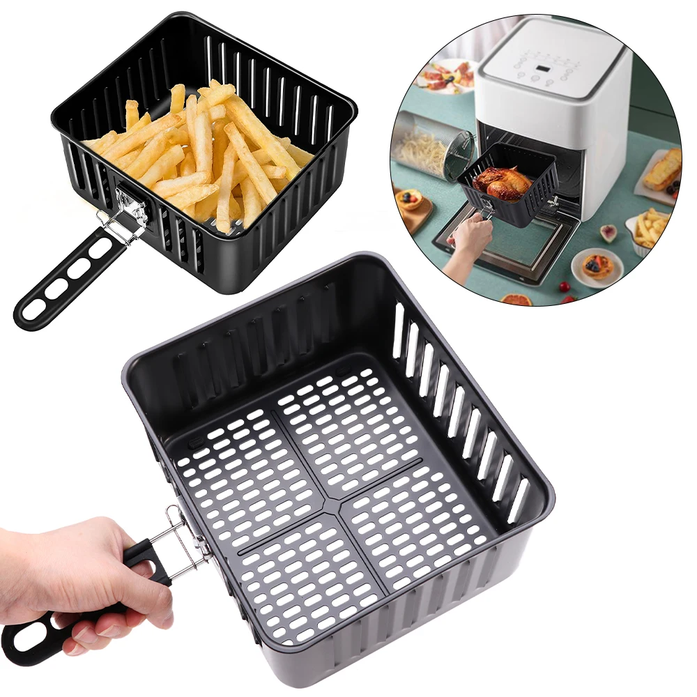 

6QT квадратная корзина для духовки, принадлежности для духовки, сменная кухонная корзина для слива масла, кухонный инструмент