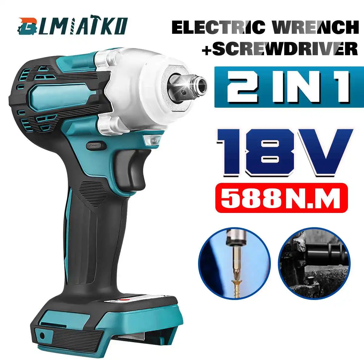 

18V 800N.m Stepless Speed Change Switch Sleeve/Adapter Electric Screwdriver/Wrench For 18V Battery (Battery NOT Included)