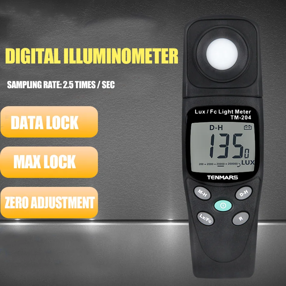 Цифровой светильник ветительный прибор TM 204 Lux LCD с максимальным считыванием