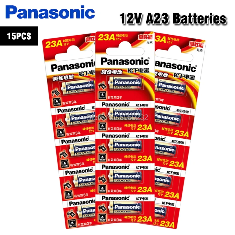 

15 шт./лот Panasonic 23A батарейки 12 В сигнализация-удаленная Первичная сухая щелочная батарея 21/23 23GA A23 A-23 GP23A RV08 LRV08 E23A V23GA