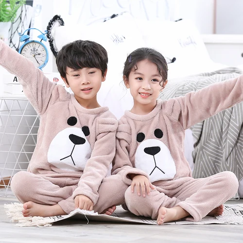 RT qiao zongxiong 19 стилей, новинка, фланелевые пижамные комплекты для детей, зимняя Домашняя одежда с длинными рукавами и рисунком для девочек теплый рождественский пижамный комплект для мальчиков - Цвет: RT qiao zongxiong