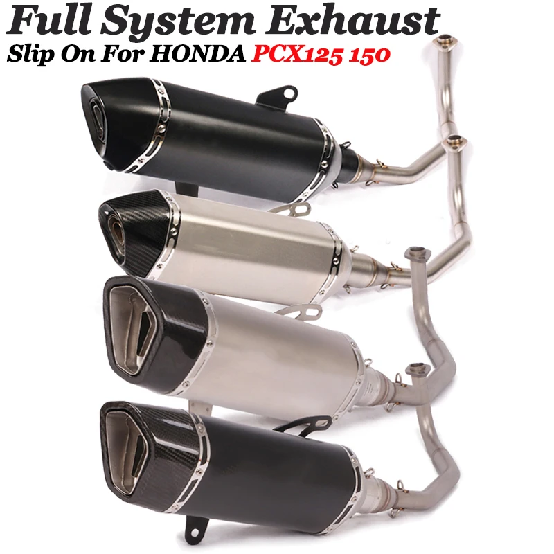 

Slip On For Honda PCX125 PCX150 2020 Full System Motorcycle Exhaust Escape Modify Front Link Pipe Carbon Fiber Muffler DB Killer