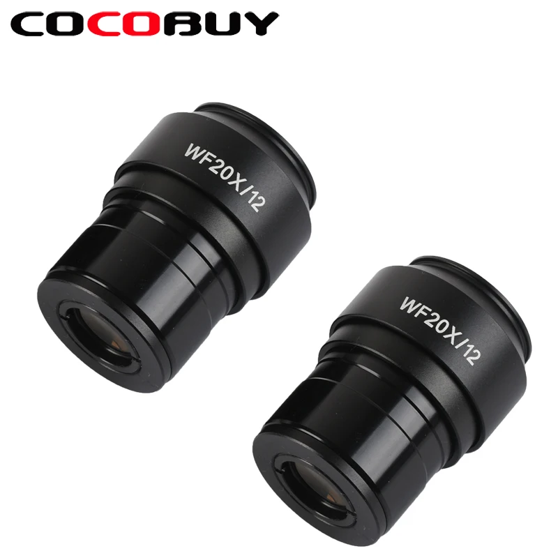 

KOPPACE Binocular Microscope lens 2 PCS WF20X/12 Microscope eyepieces 30mm Interface High eye point Stereo Microscope eyepiece