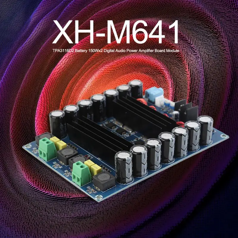 XH M641 TPA3116D2 батарея 150Wx2 цифровой аудио усилитель мощности Модуль платы 2 канала