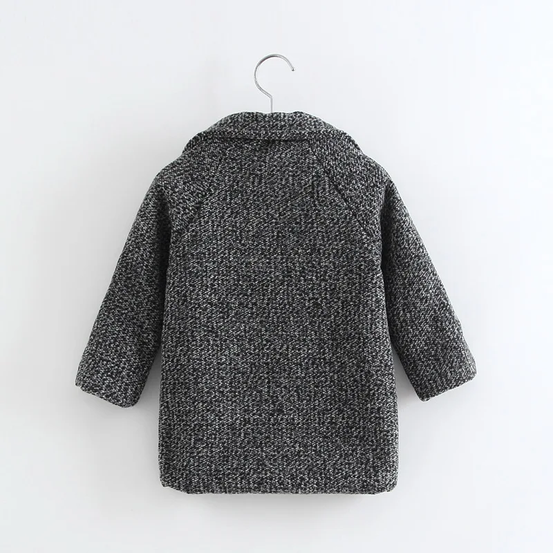 Детское шерстяное пальто для девочек длинная куртка маленьких детская зимняя