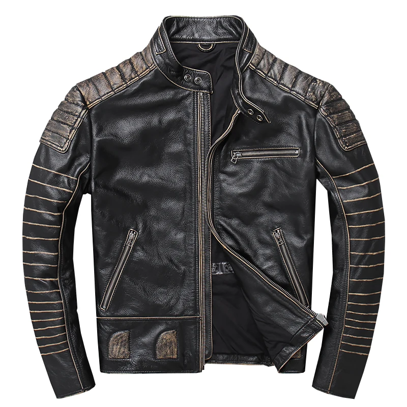 

New Leather 2020 Jacket Men Men's Genuine army skull leather jacket blouson moto vintage sheepskin coat winter and spring