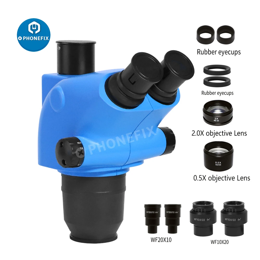 

Trinocular Head 3.25X-260X Simul Focal Continuous Zoom Stereo Microscope WF10X/22mm Eyepiece For Phone PCB CPU Soldering Repair