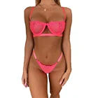 Женское кружевное сексуальное Сетчатое Нижнее белье Комплект женский бюстгальтер с регулируемыми бретельками стринги женские 2021 сном Hollowe Из комплект нижнего белья