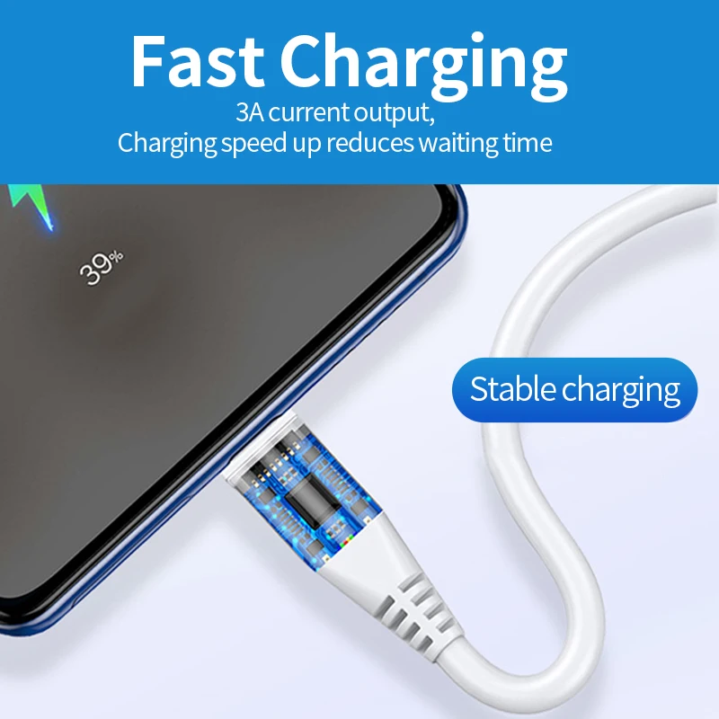 USB 2 0 мобильный телефон кабель 3A Быстрая зарядка Micro usb высококачественный TPE