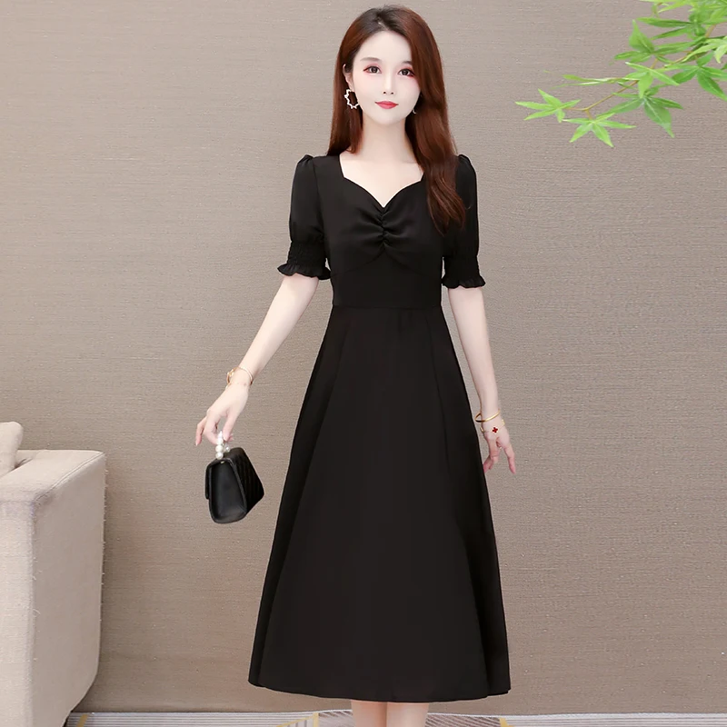 Женские Длинные Модные платья с коротким рукавом повседневные Простые