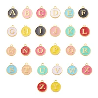 26pcs enameled alphabet capital hang tags pendants bracelets earrings necklaces letter connectors charms diy jewelry accessories