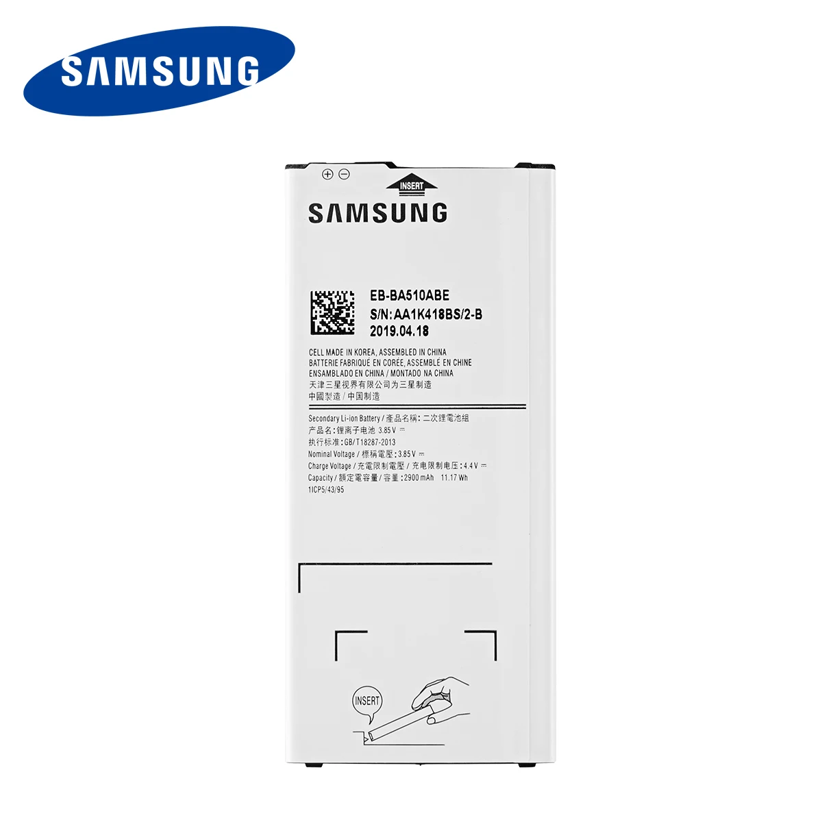 Оригинальная фотобатарея SAMSUNG 2900 мАч для Samsung Galaxy A5 2016/2015/2017/2018 A510 A510F A5100 A510M A510FD A510K