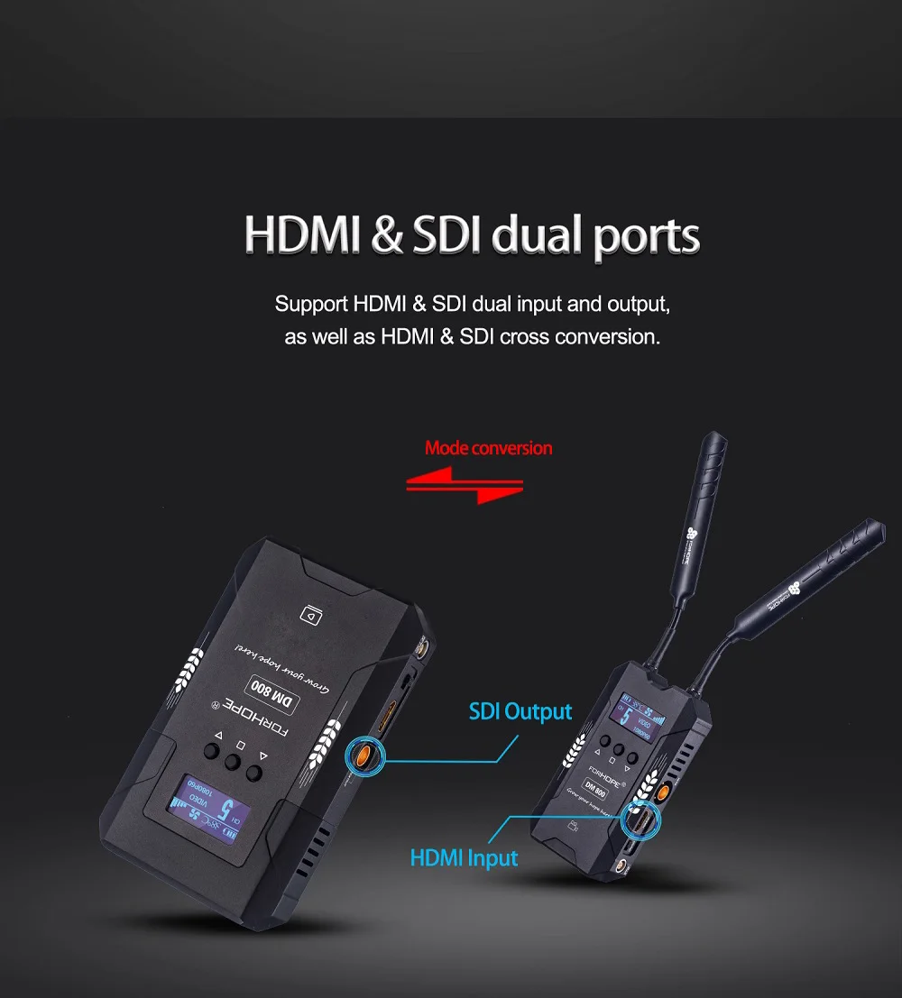 Система беспроводной передачи видео forHOPE DM800ft HDMI SDI видеопередатчик и приемник