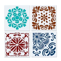 2pc retro style totem stencil diy wall layering painting template decoration scrapbook embossing school office supplies reusable