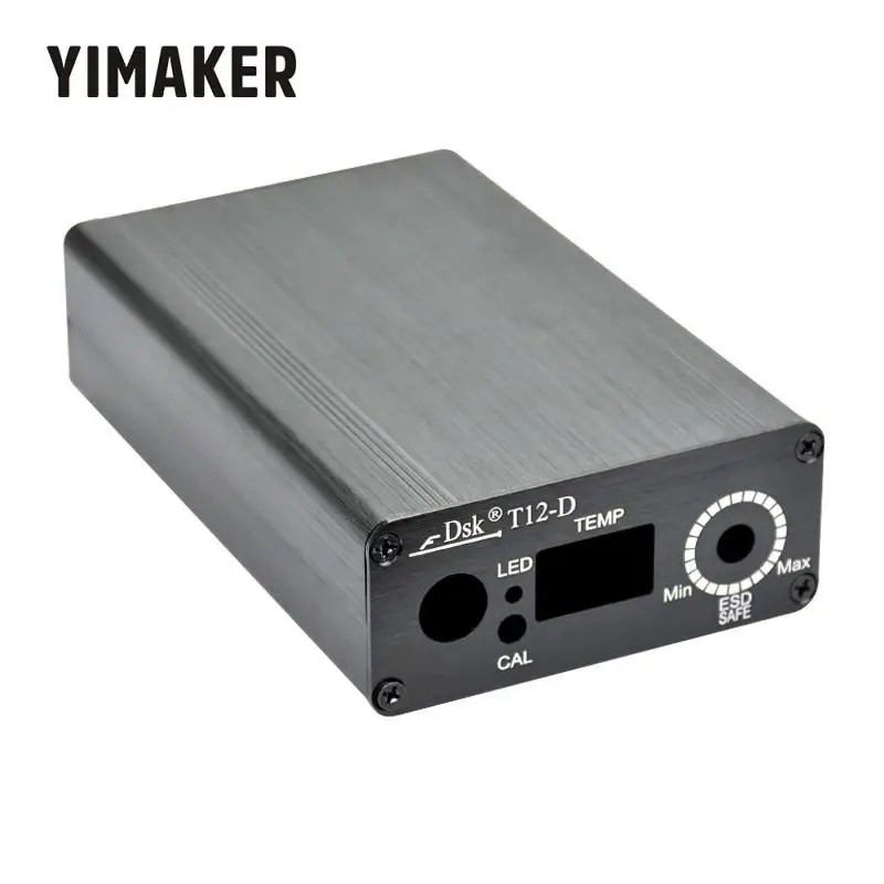 YIMAKER T12 Цифровой паяльник станция алюминиевый корпус чехол с питанием IEC розетка переключатель для diy
