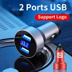 Автомобильное зарядное устройство с 2 USB-портами, быстрая зарядка 3,0, автомобильный прикуриватель для Samsung, Huawei, Xiaomi, iphone, автомобильное зарядное устройство QC 3,0 с логотипом сделай сам